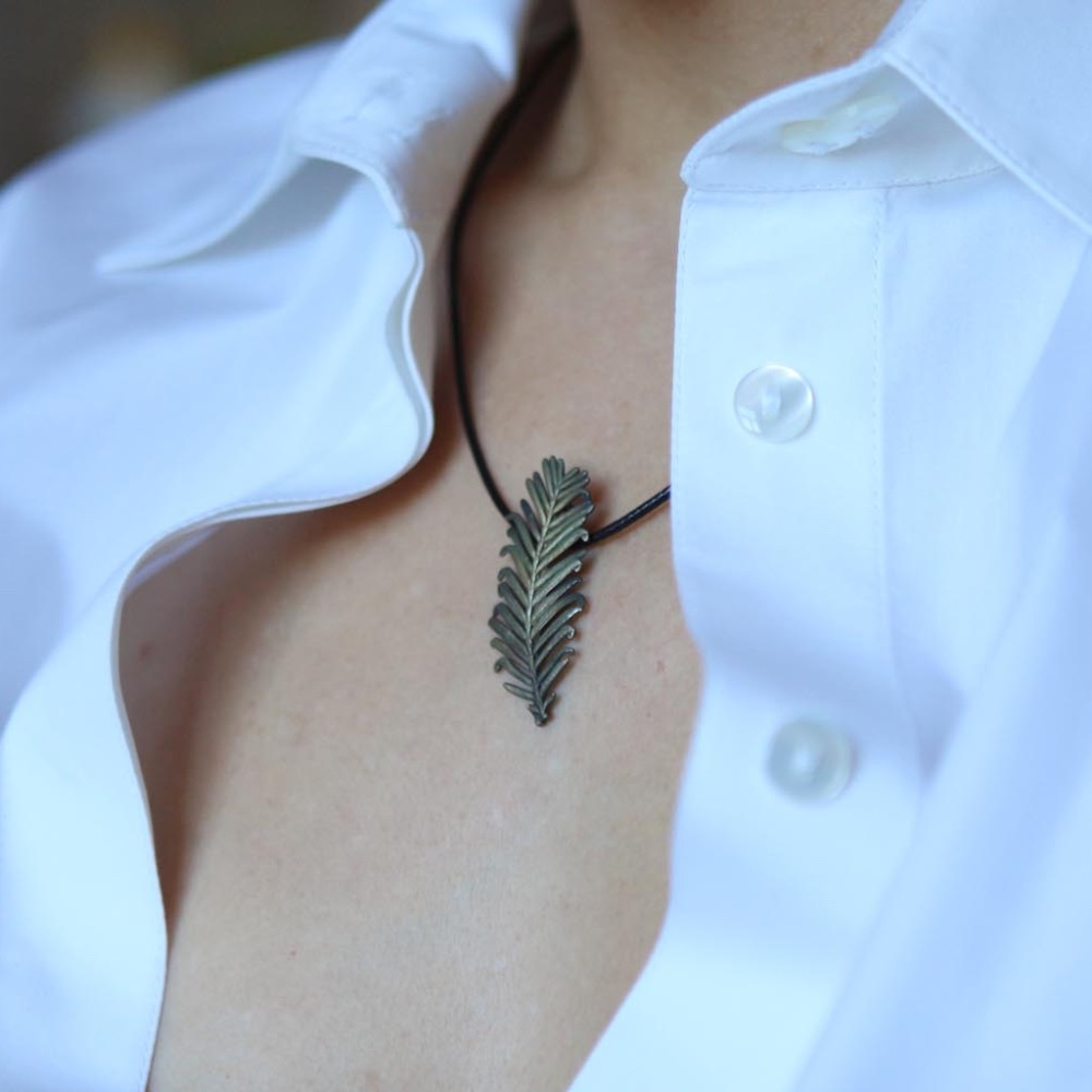 Metasequoia pendant in silver